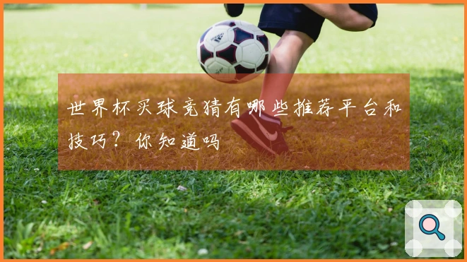 世界杯买球竞猜有哪些推荐平台和技巧？你知道吗